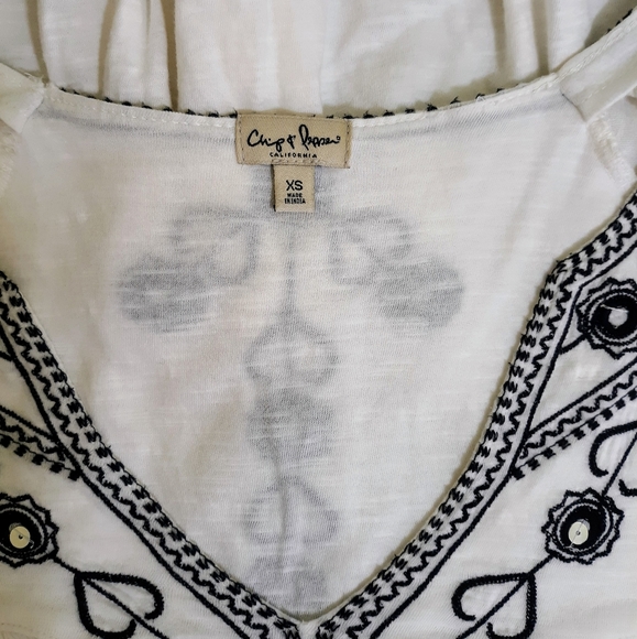 Chip & pepper cotton embroidery boho top sz XS - Picture 4 of 5